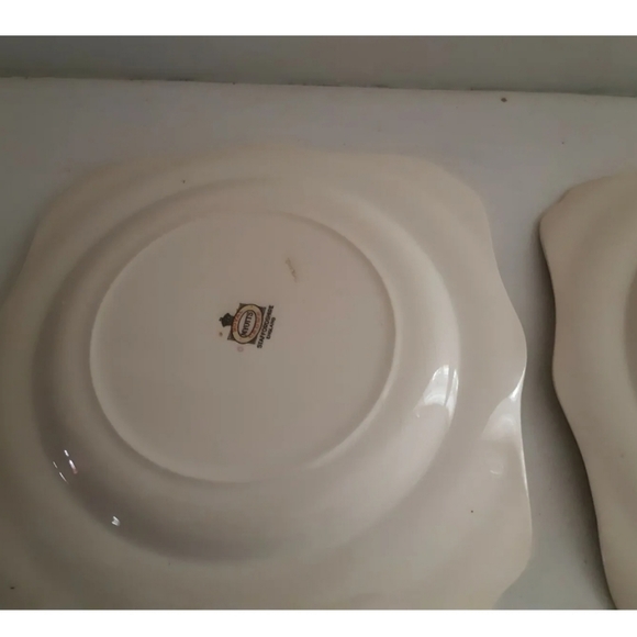 2 VTG Myotts Bouquet Royal Crown Staffordshire Square serving Platter or Plate - Picture 7 of 11